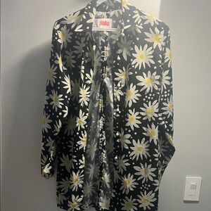 SOLID & STRIPED Black and White Floral Coverup